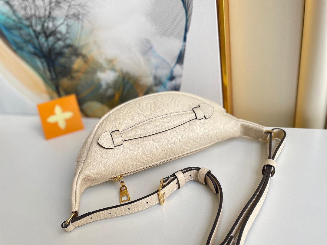 LOUIS VUITTON LV BUMBAG WAIST BAG 37 IN CREAM GRAINED CALFSKIN