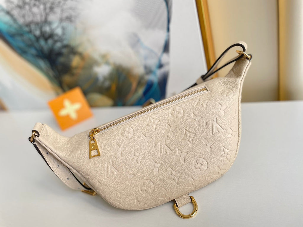 LOUIS VUITTON LV BUMBAG WAIST BAG 37 IN CREAM GRAINED CALFSKIN