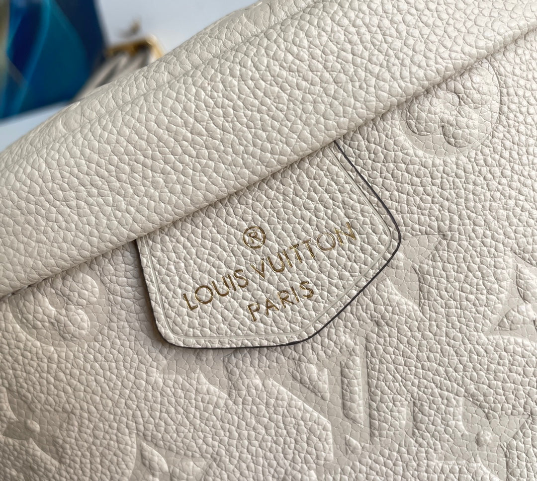 LOUIS VUITTON LV BUMBAG WAIST BAG 37 IN CREAM GRAINED CALFSKIN
