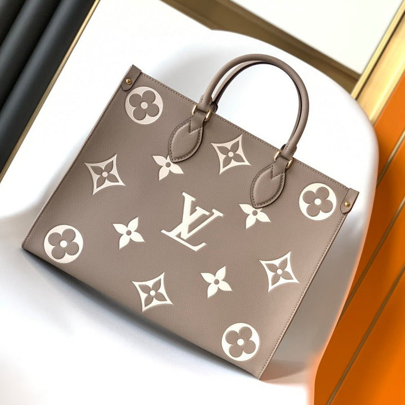 LOUIS VUITTON ONTHEGO GM 41 GREY WHITE
