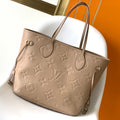 LOUIS VUITTON NEVERFULL MM 32 BEIGE MONOGRAM EMPREINTE LEATHER