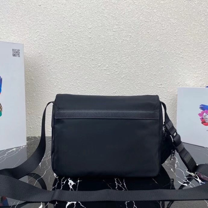PRADA SMALL 27 SHOULDER BAG IN BLACK RE-NYLON