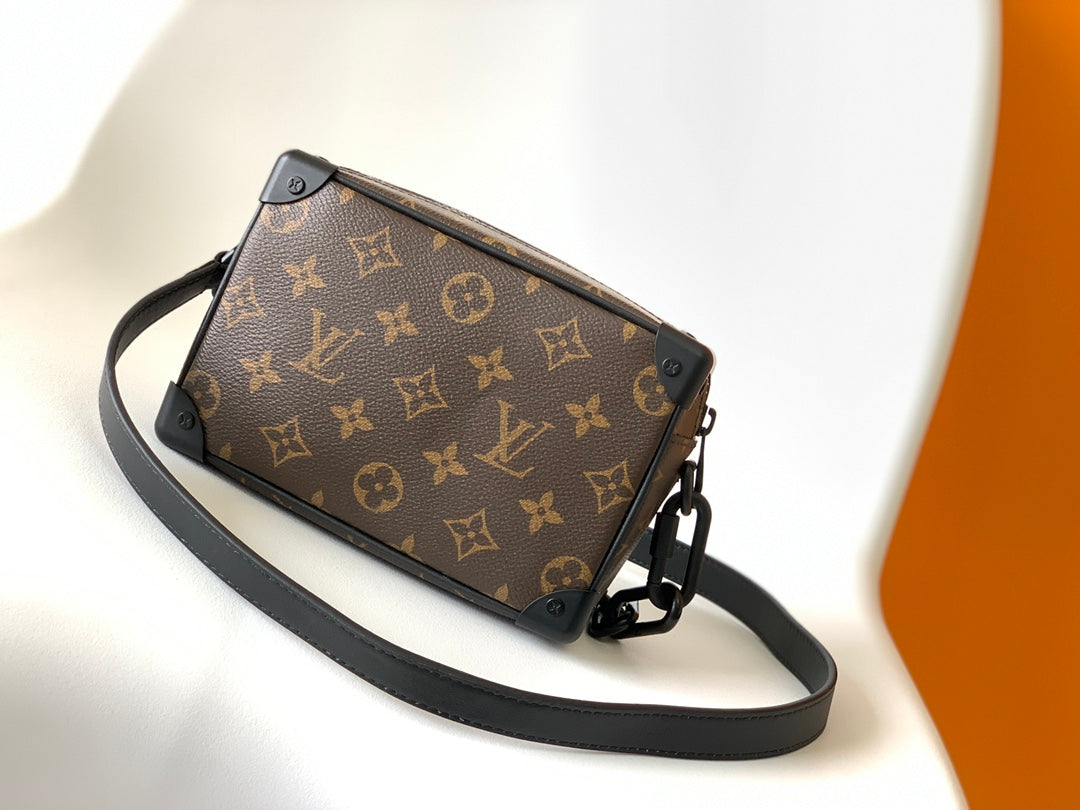 LOUIS VUITTON MINI SOFT TRUNK 18 IN BROWN MONOGRAM CANVAS WITH EMBROIDERED ANIMATED CHARACTER