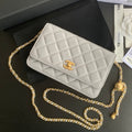 CHANEL CLASSIC WOC 19CM WHITE LAMBSKIN GOLD HARDWARE