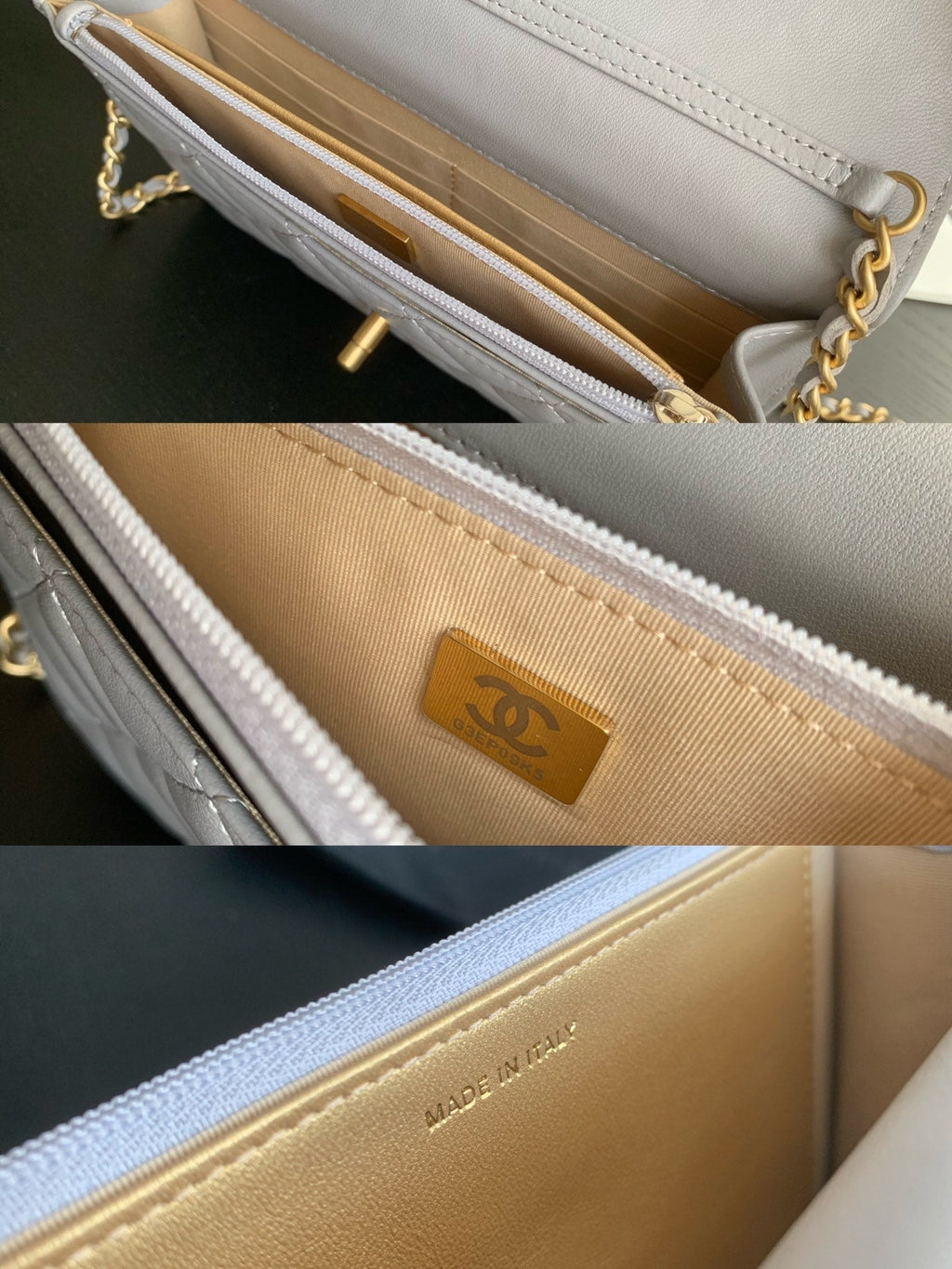 CHANEL CLASSIC WOC 19CM WHITE LAMBSKIN GOLD HARDWARE