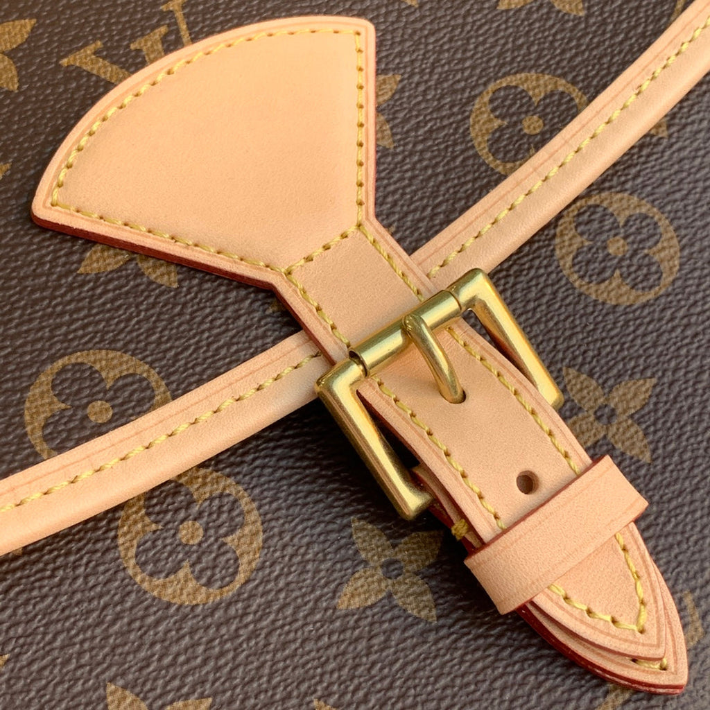 LOUIS VUITTON DIANE 27 IN BROWN MONOGRAM COATED CANVAS AND CALFSKIN