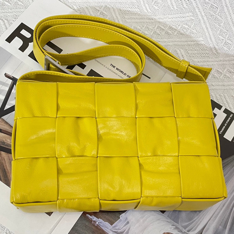 BOTTEGA VENETA SMALL CASSETTE 23 IN CANARY YELLOW CALFSKIN