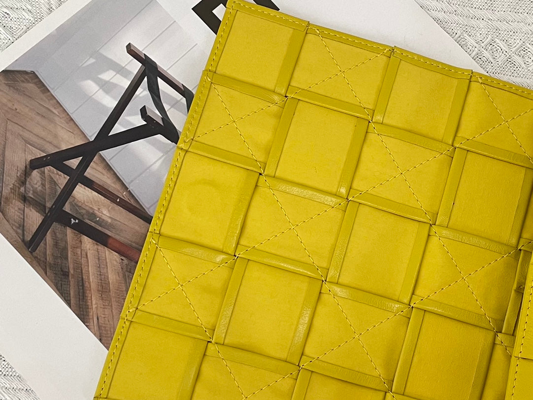 BOTTEGA VENETA SMALL CASSETTE 23 IN CANARY YELLOW CALFSKIN