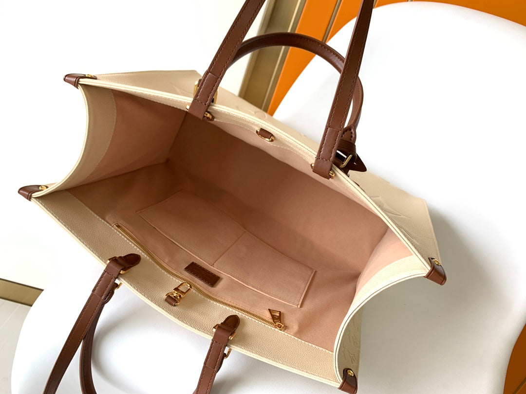 LOUIS VUITTON ONTHEGO GM 41 CREAM CHOCOLATE