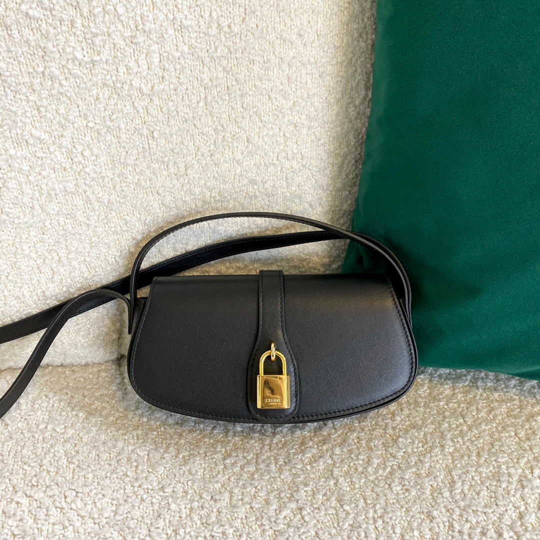 CELINE MINI 18 PADLOCK BLACK CALFSKIN BAG