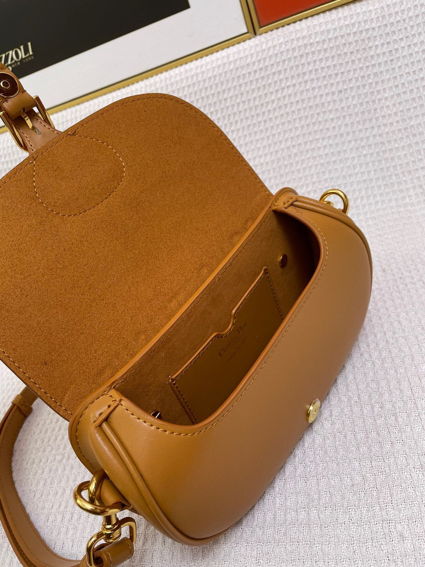 DIOR MINI BOBBY EAST-WEST 20 BAG IN CHOCOLATE BROWN CALFSKIN