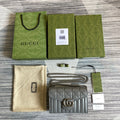 GUCCI MARMONT MINI 20 SHOULDER BAG IN GREY CALFSKIN
