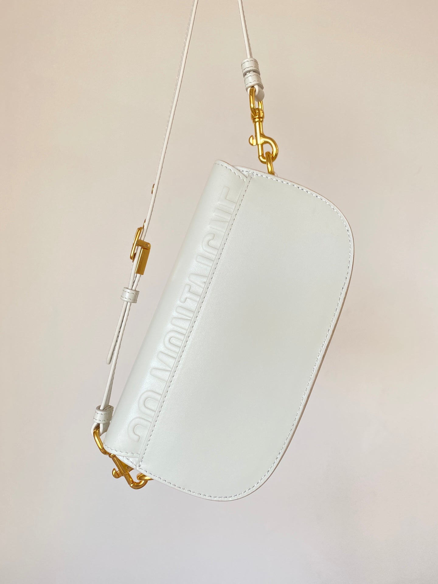 DIOR BOBBY EAST-WEST 22 BAG IN WHITE CALFSKIN