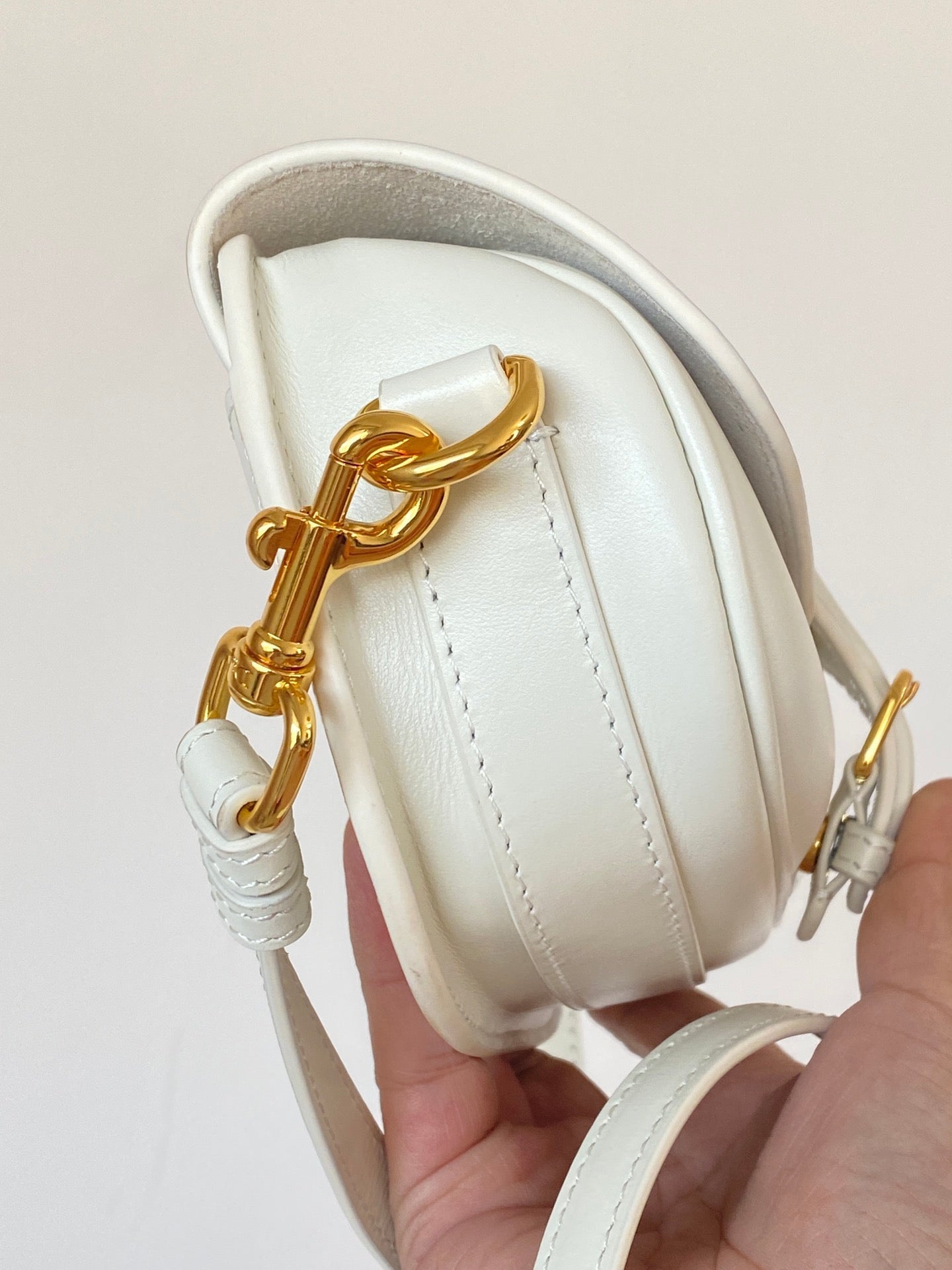 DIOR BOBBY EAST-WEST 22 BAG IN WHITE CALFSKIN