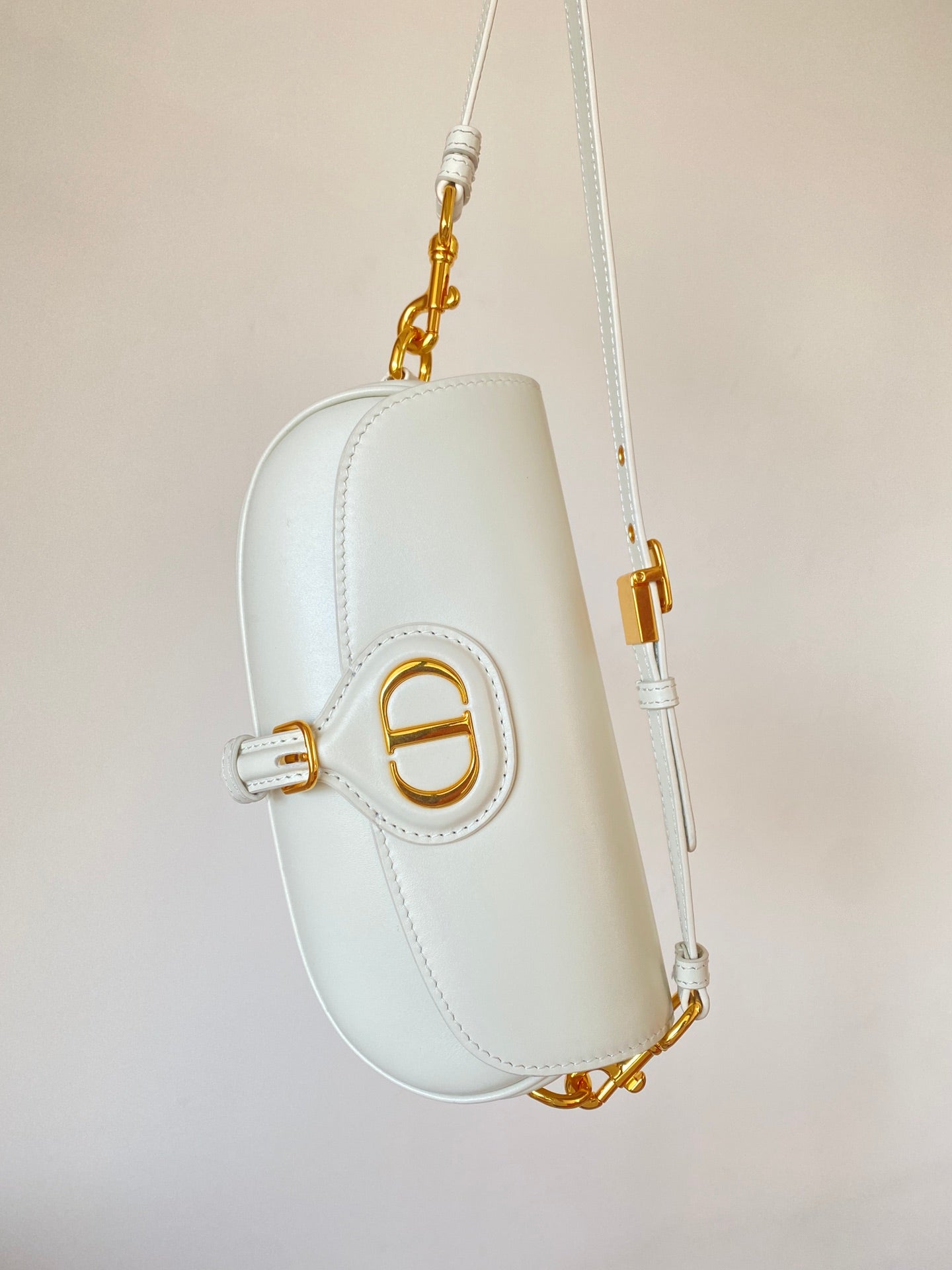 DIOR BOBBY EAST-WEST 22 BAG IN WHITE CALFSKIN
