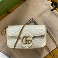 GUCCI MARMONT MINI 16 BAG IN WHITE CALFSKIN