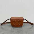CELINE FOLCO CUIR TRIOMPHE 18 IN RED BROWN CALFSKIN