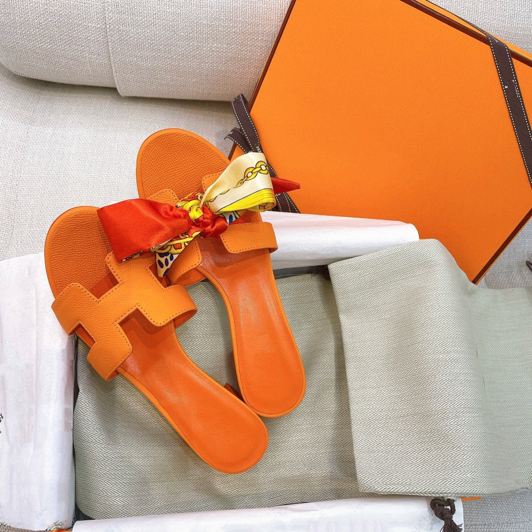 HERMES 0asis Sandal Epsom Calfskin Orange