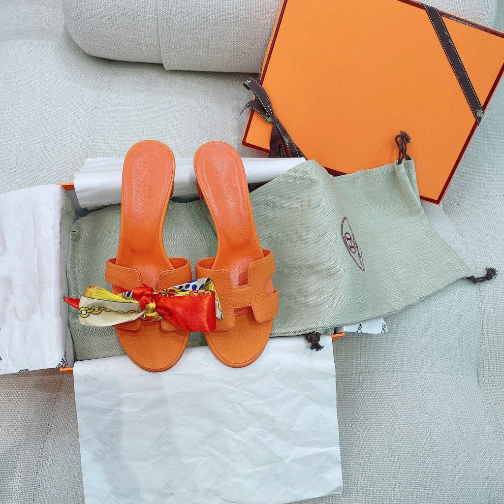 HERMES 0asis Sandal Epsom Calfskin Orange