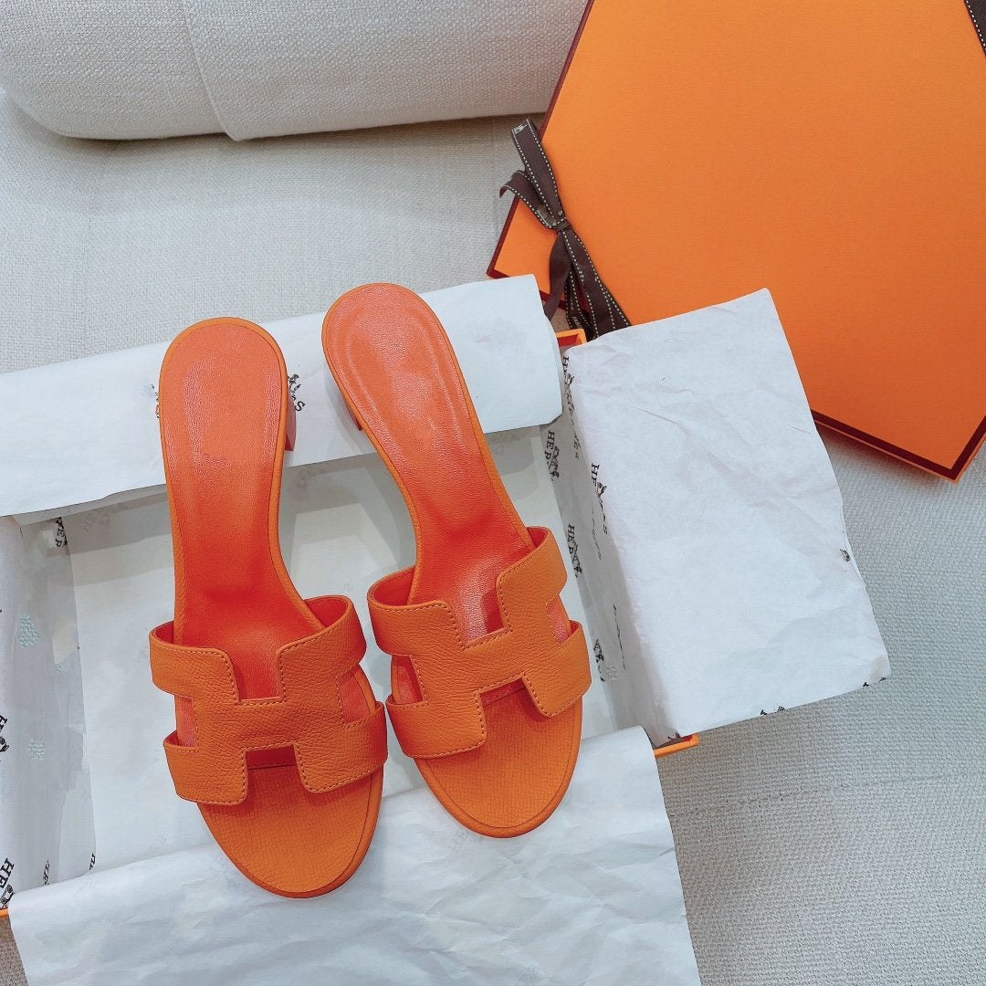 HERMES 0asis Sandal Epsom Calfskin Orange