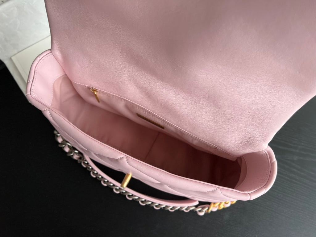 CHANEL 19 FLAP BAG 30 PINK GOATSKIN