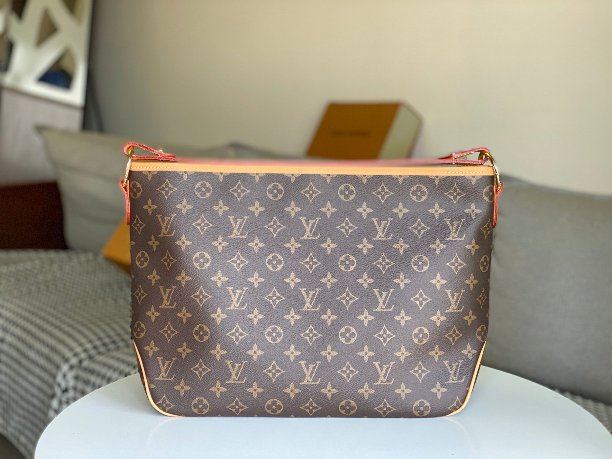 LOUIS VUITTON LV 25S GRACEFUL 46 IN BROWN MONOGRAM CANVAS LEATHER TRIM GOLD HARDWARE