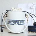 DIOR VIBE 18 BUCKET BAG IN WHITE CALFSKIN