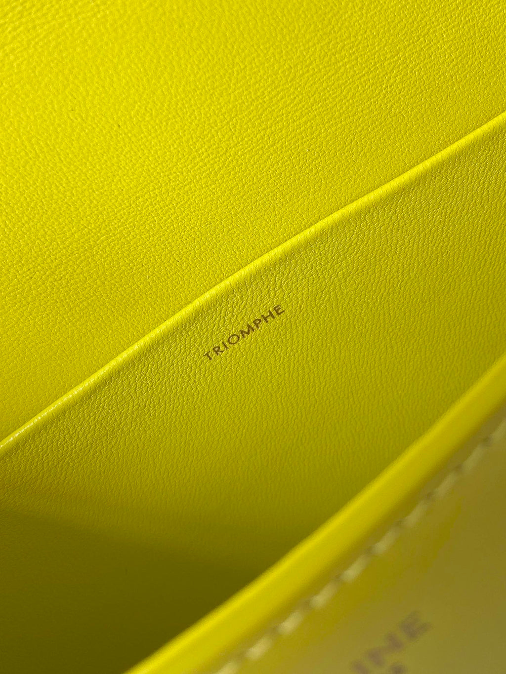 CELINE 20 CHAIN EMBOSSED ARMPIT BAG CHARTREUSE YELLOW CALFSKIN