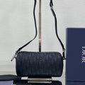 DIOR ROUND BUCKET 21 BAG IN BLACK OBLIQUE JACQUARD