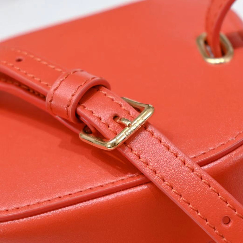 CELINE SQUARE BOX CROSSBODY BAG 11 FIRE ORANGE CALFSKIN