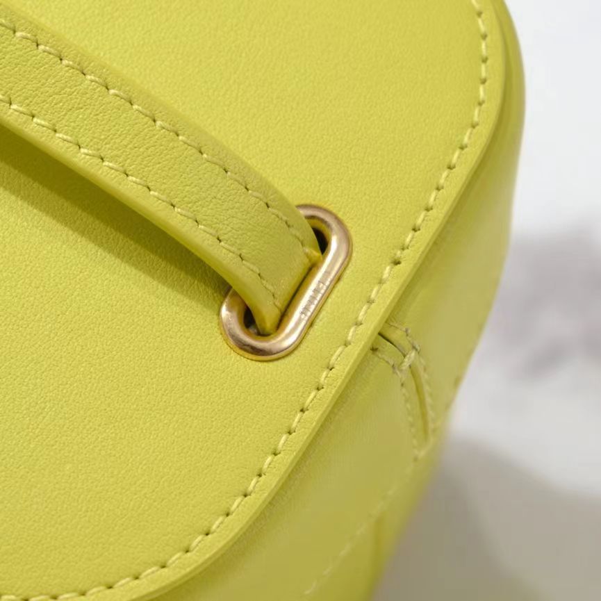 CELINE SQUARE BOX CROSSBODY BAG 11 LEMON YELLOW  CALFSKIN