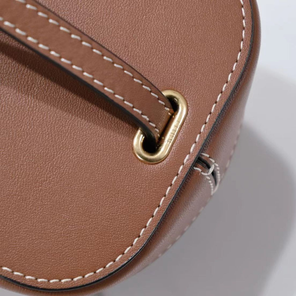 CELINE SQUARE BOX CROSSBODY BAG 11 CINNAMON BROWN CALFSKIN