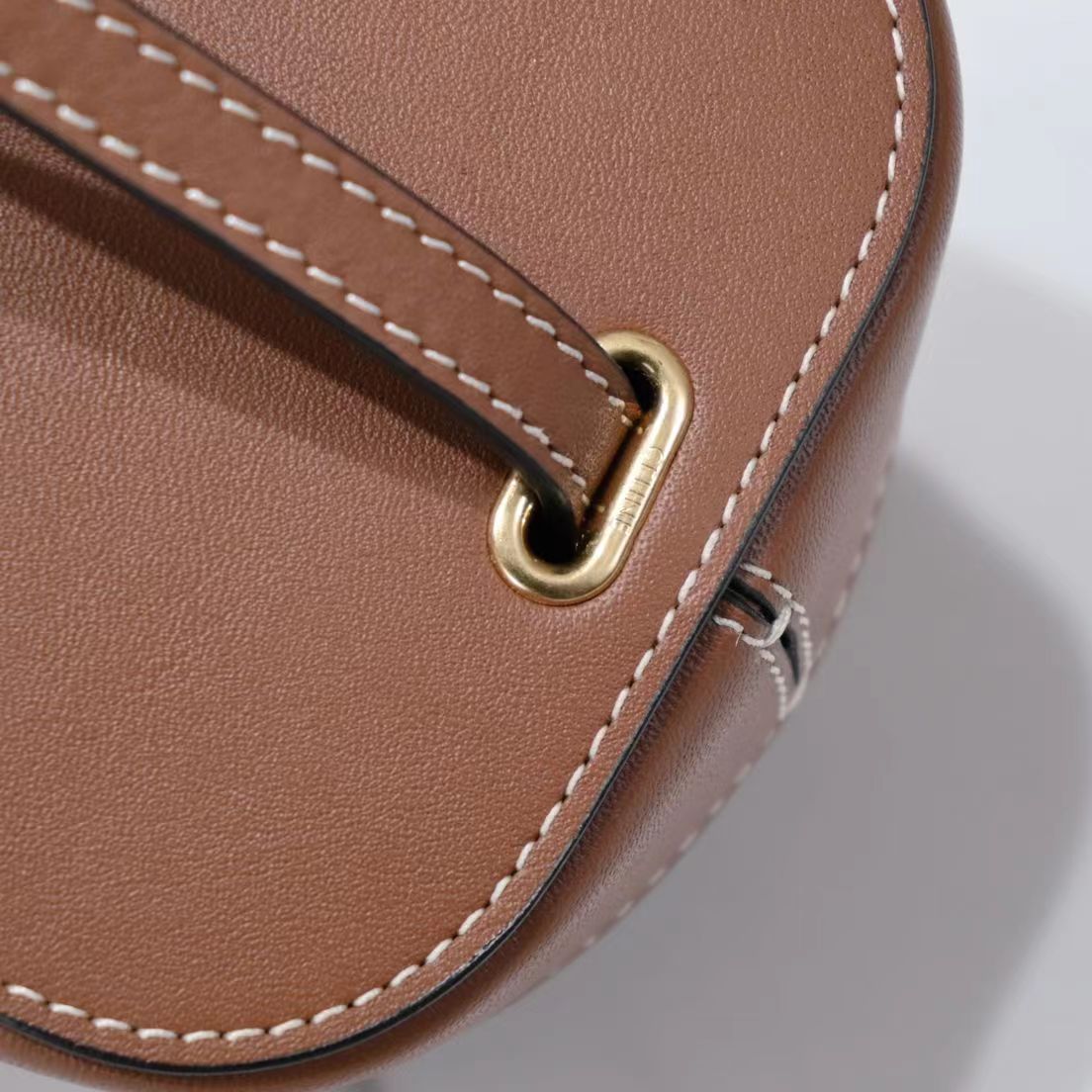 CELINE SQUARE BOX CROSSBODY BAG 11 CINNAMON BROWN CALFSKIN