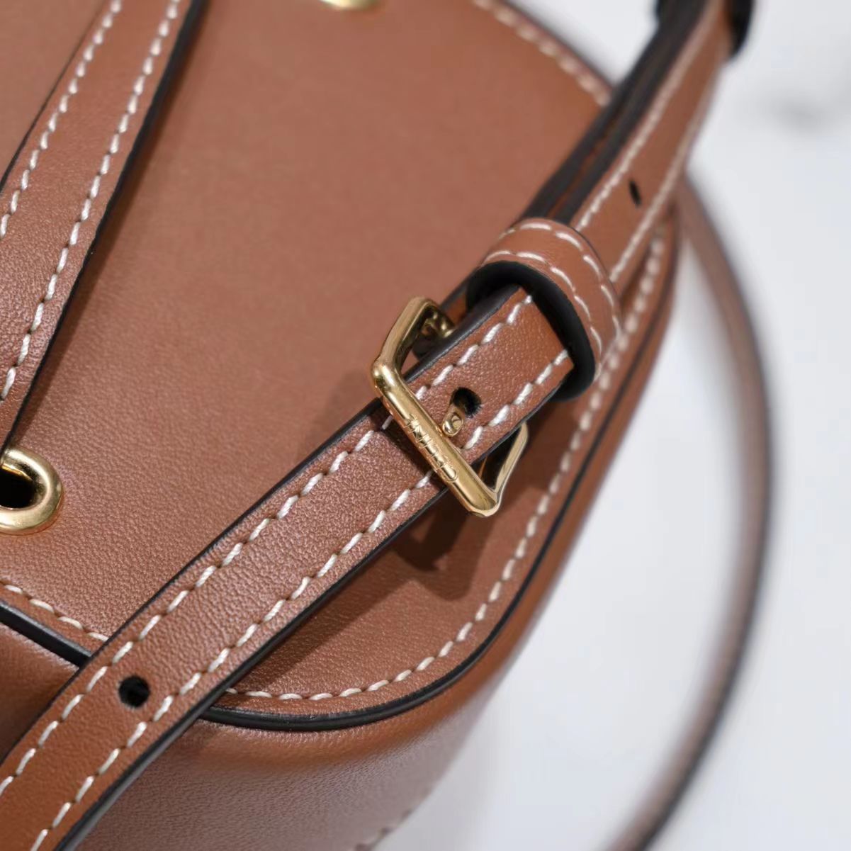 CELINE SQUARE BOX CROSSBODY BAG 11 CINNAMON BROWN CALFSKIN