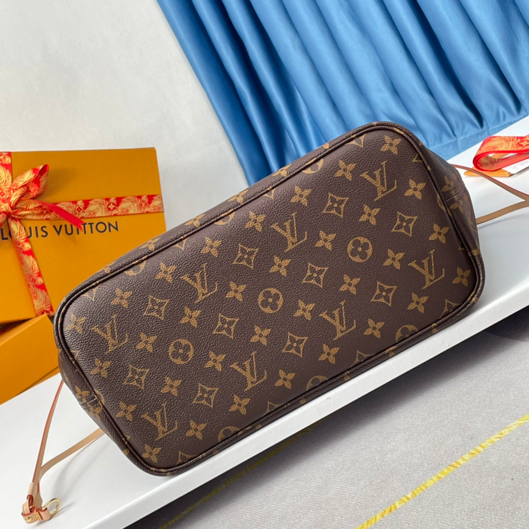 LOUIS VUITTON NEVERFULL MM 32 BROWN BEIGE MONOGRAM CANVAS