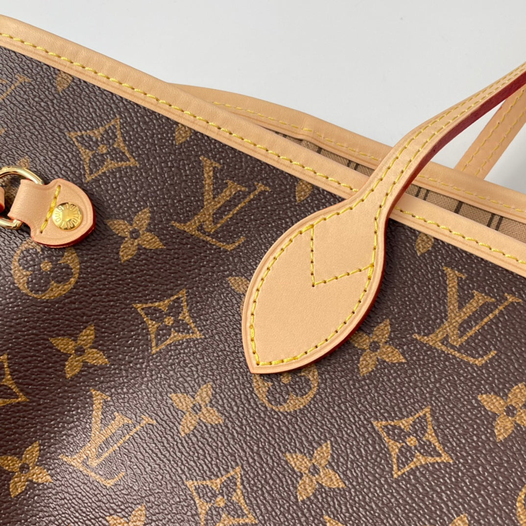 LOUIS VUITTON NEVERFULL MM 32 BROWN BEIGE MONOGRAM CANVAS