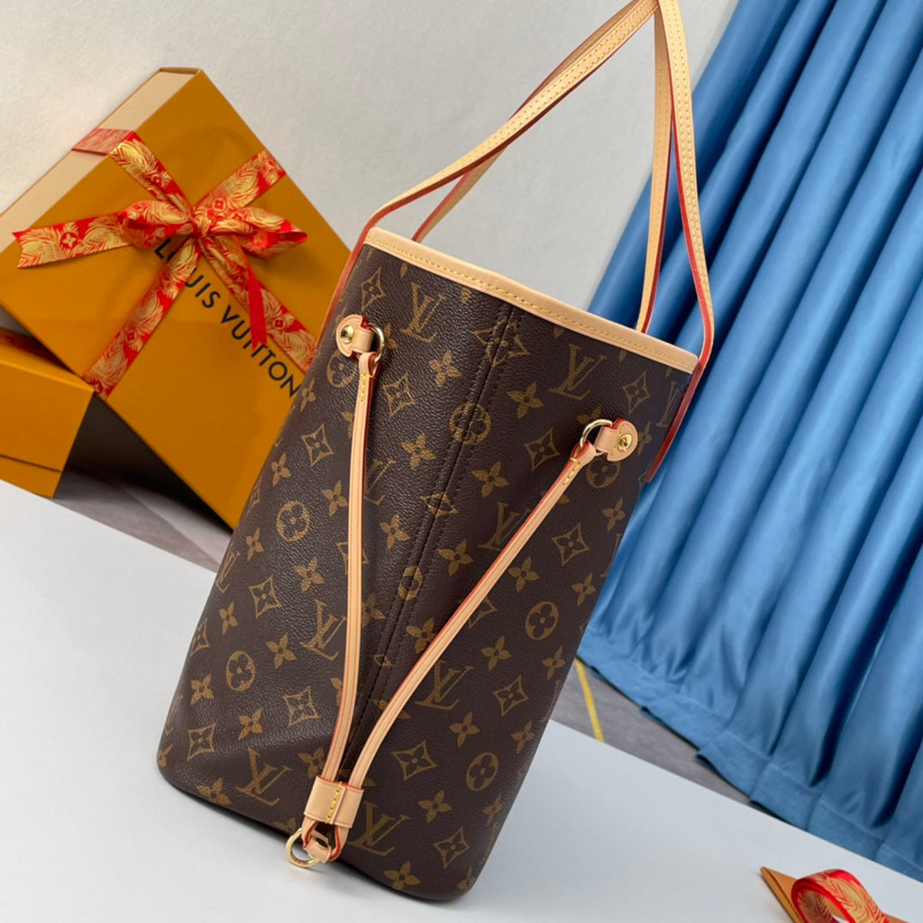 LOUIS VUITTON NEVERFULL MM 32 BROWN BEIGE MONOGRAM CANVAS