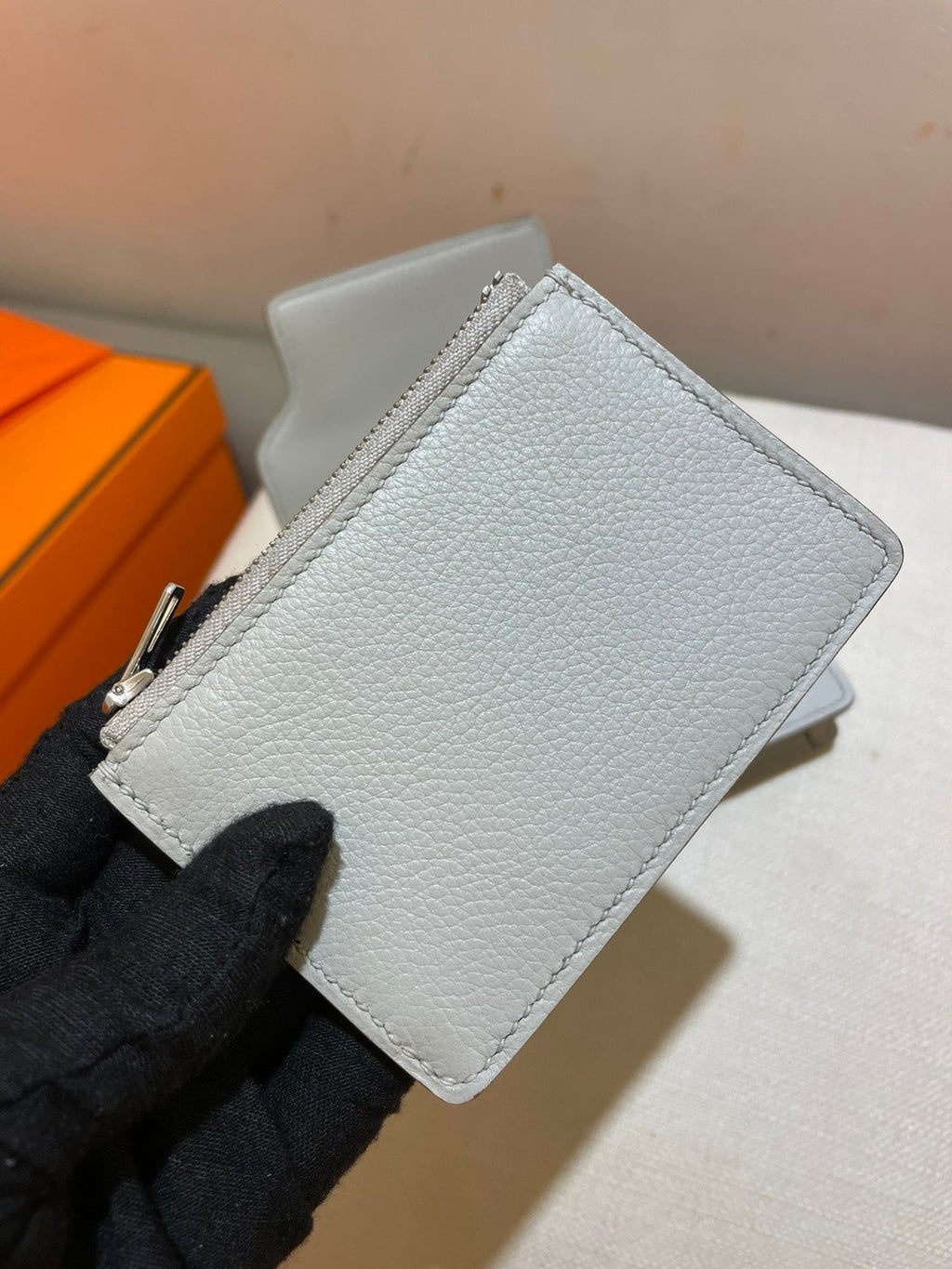 HERMES RoulisSlim Wallet 12.7 White Calfskin Shw