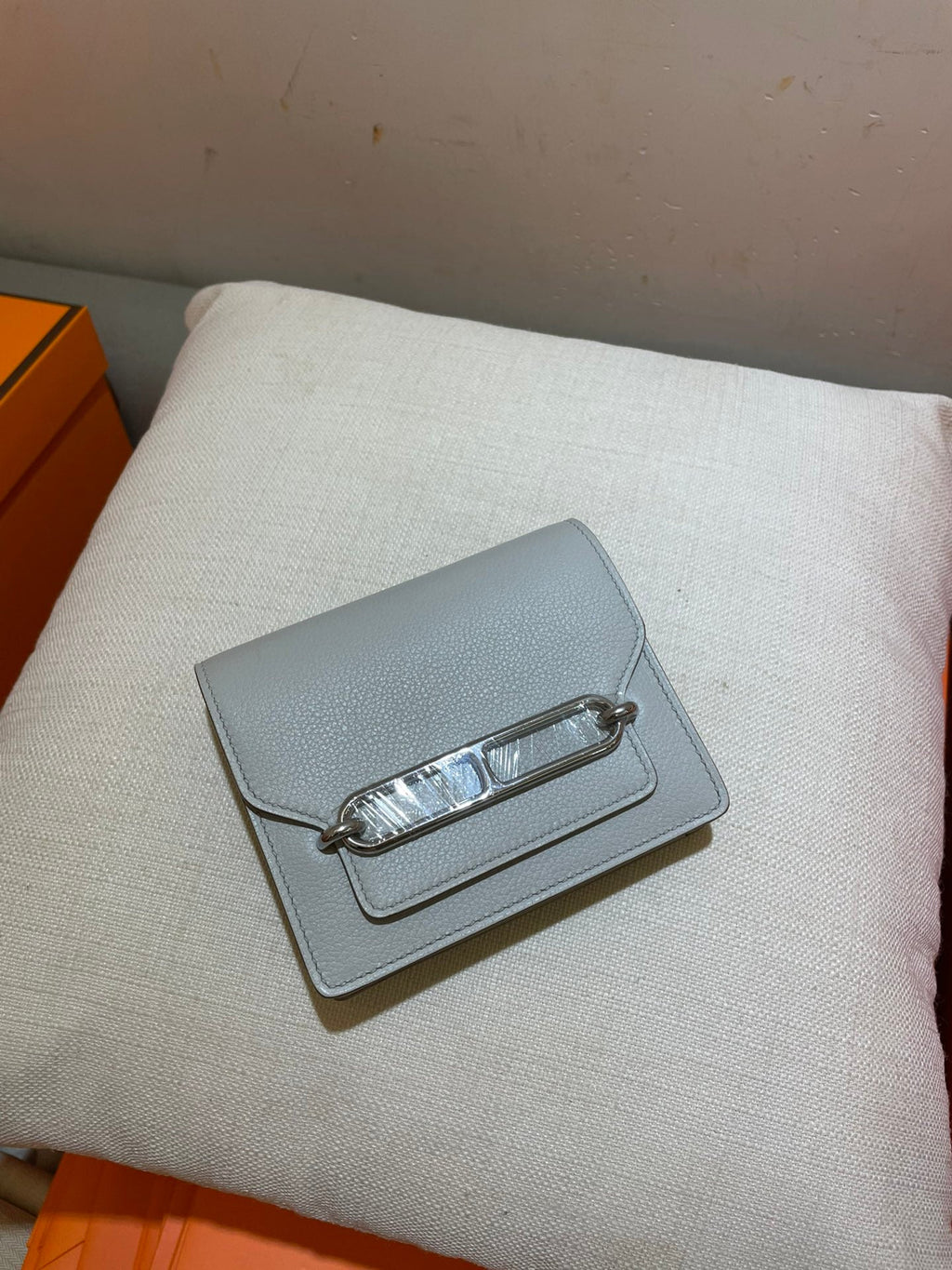 HERMES RoulisSlim Wallet 12.7 White Calfskin Shw