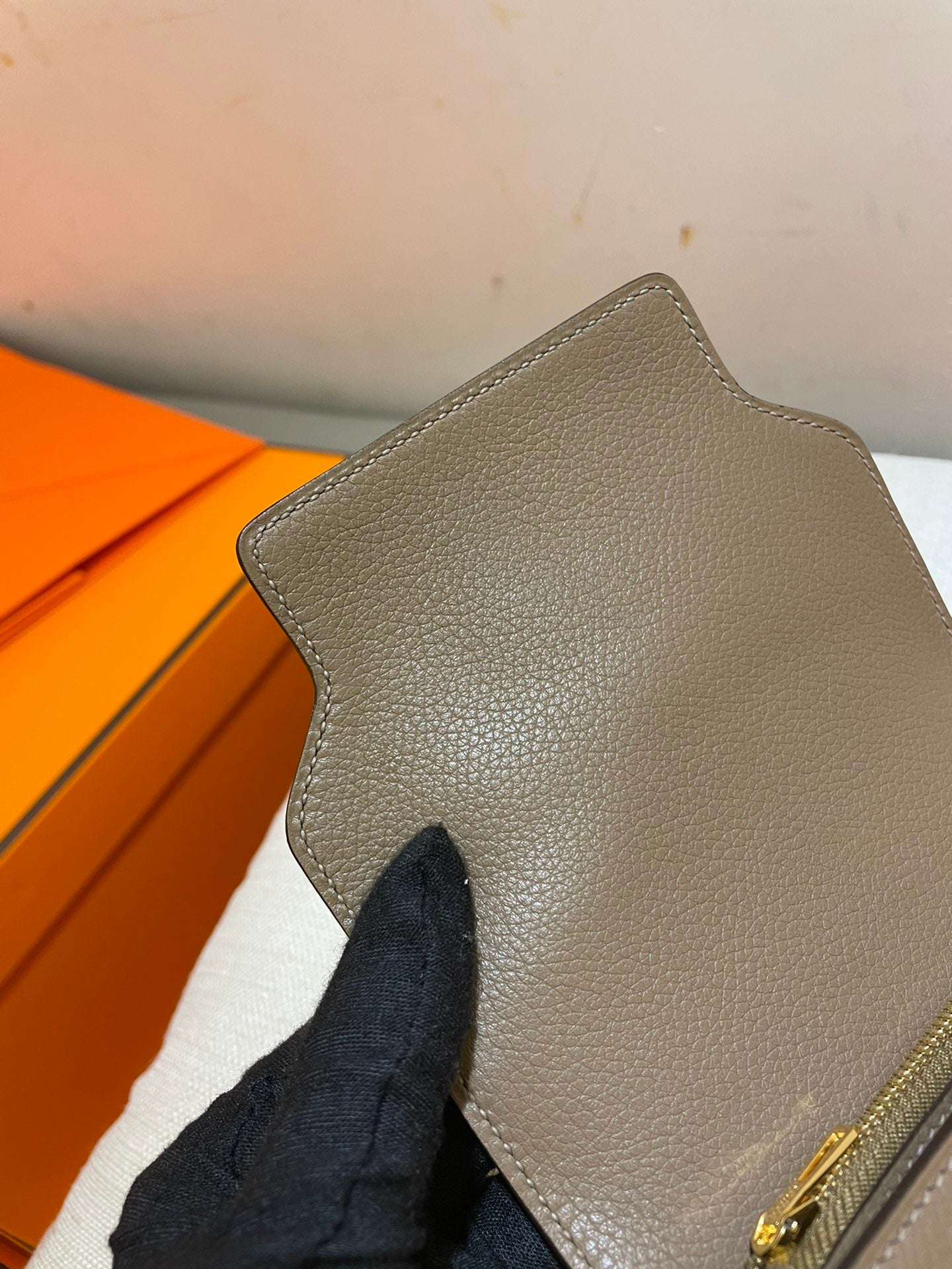 HERMES RoulisSlim Wallet 12.7 Brown Calfskin Ghw