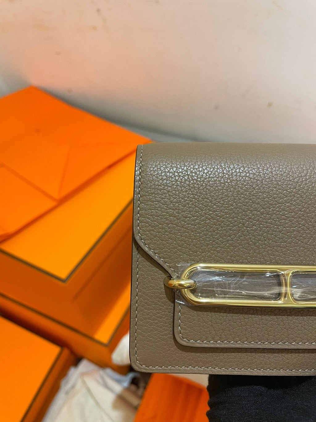 HERMES RoulisSlim Wallet 12.7 Brown Calfskin Ghw