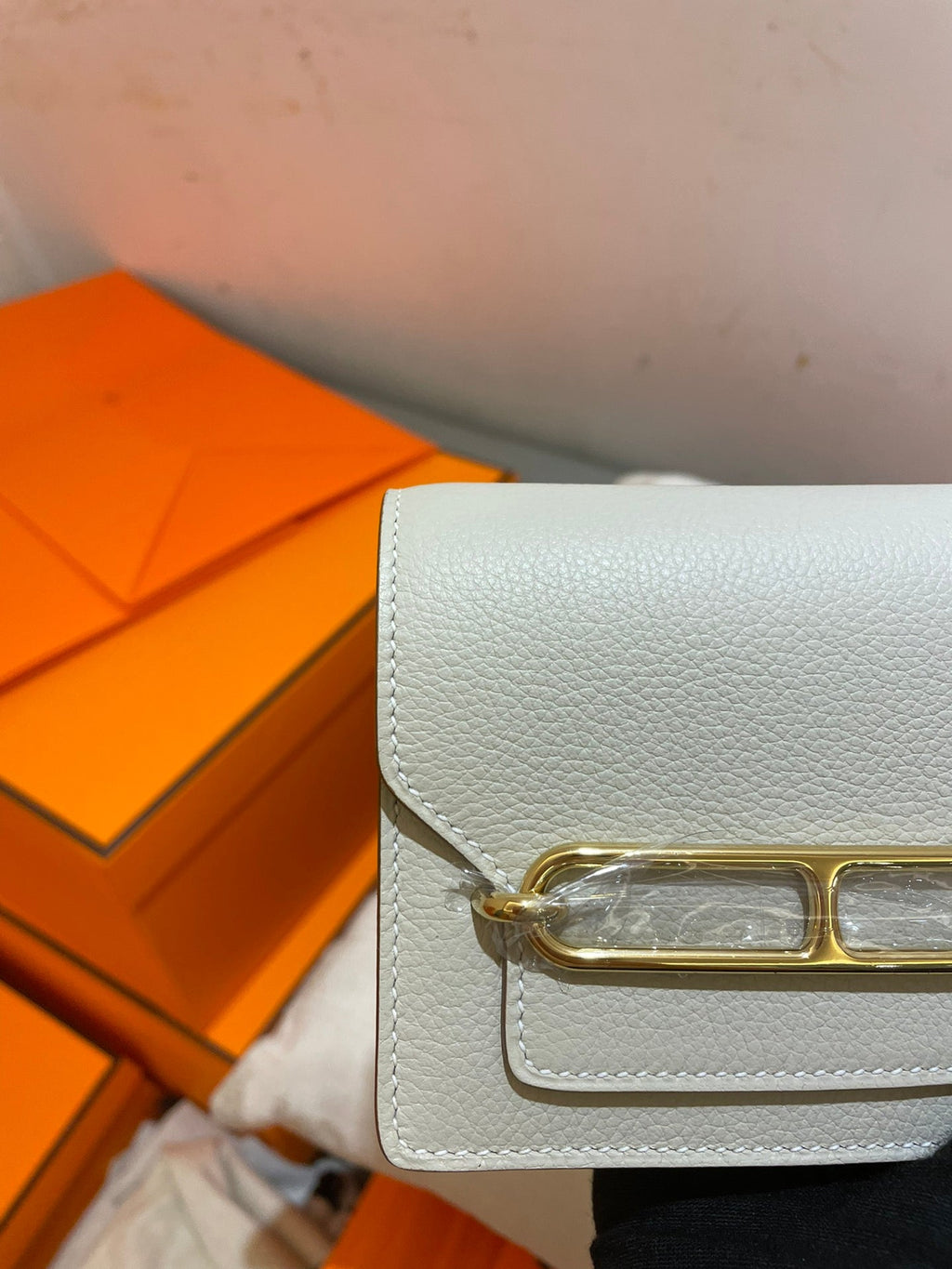 HERMES RoulisSlim Wallet 12.7 White Calfskin Ghw