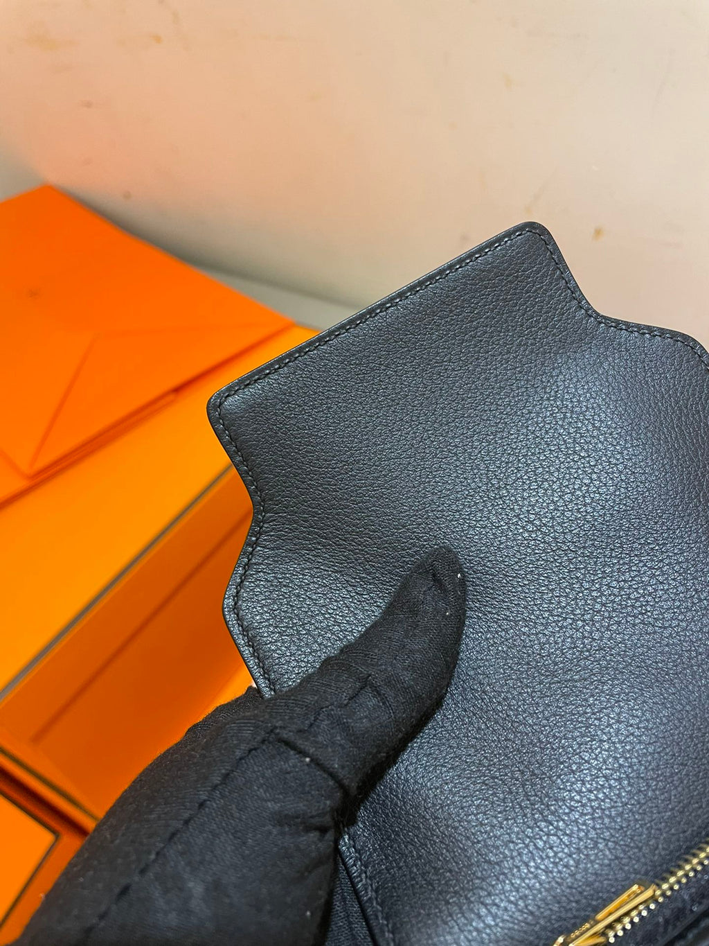HERMES RoulisSlim Wallet 12.7 Black Calfskin