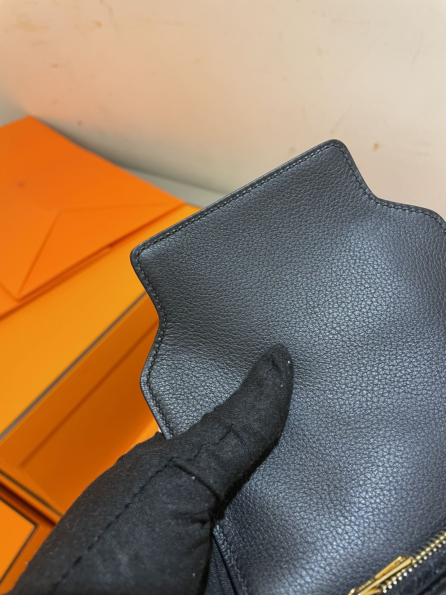 HERMES RoulisSlim Wallet 12.7 Black Calfskin