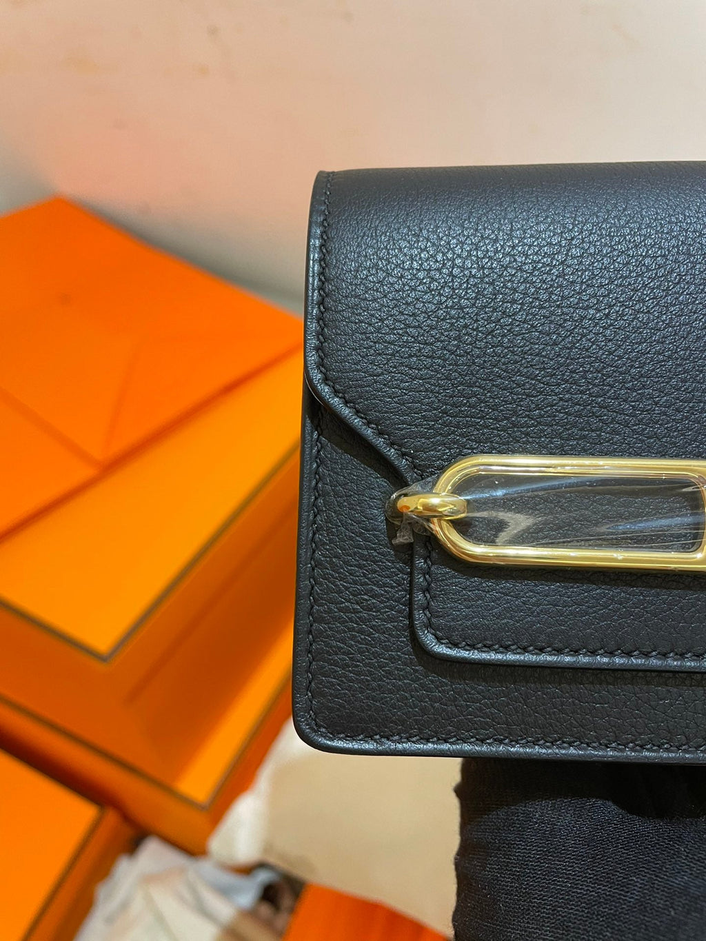 HERMES RoulisSlim Wallet 12.7 Black Calfskin