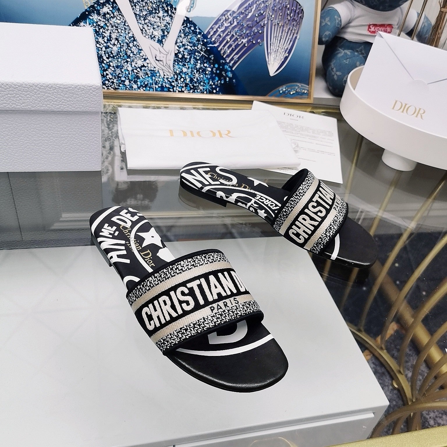 DIOR CD Mule Dway Slide 10mm Multi-motifs Style 30