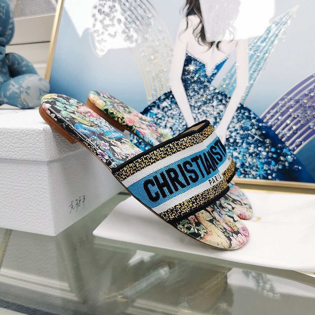 DIOR CD Mule Dway Slide 10mm Multi-motifs Style 25
