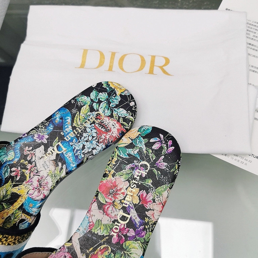 DIOR CD Mule Dway Slide 10mm Multi-motifs Style 25
