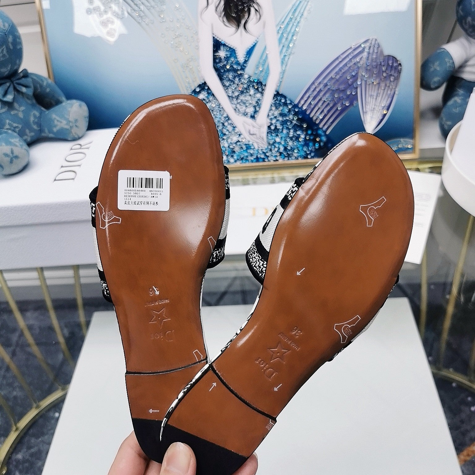 DIOR CD Mule Dway Slide 10mm Multi-motifs Style 31