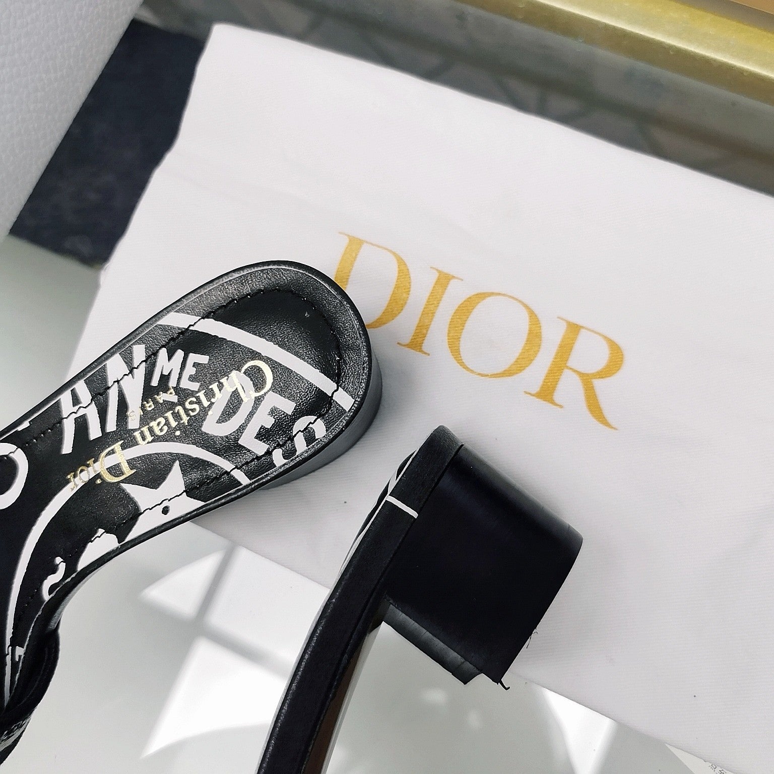 DIOR CD Mule Dway Heeled Slide 45mm Style 46